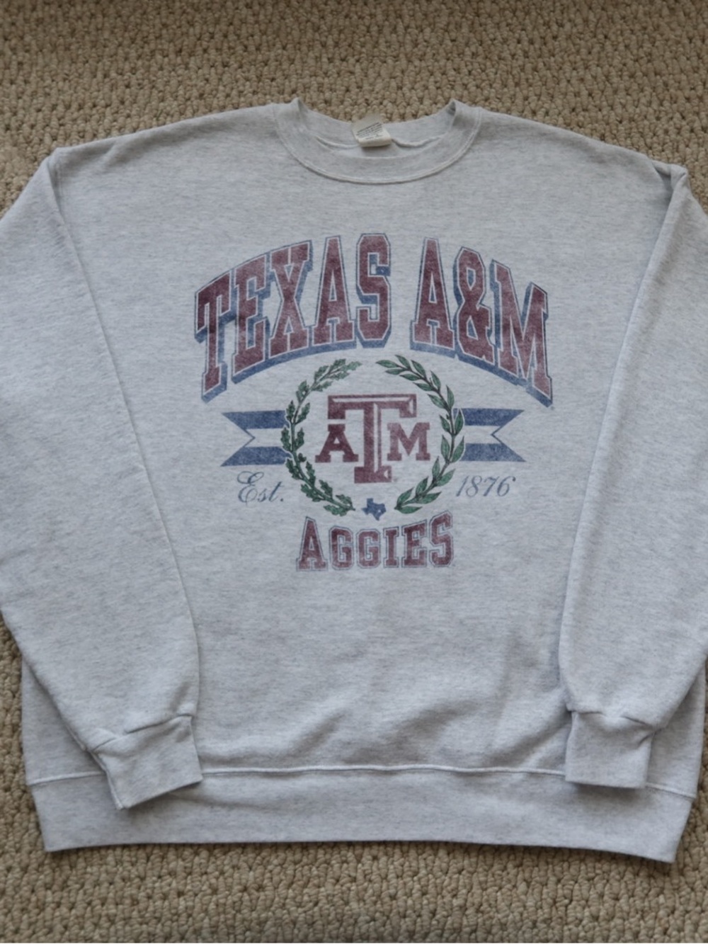 Hanes Gray Crewneck Sweatshirt - Aggies Logo